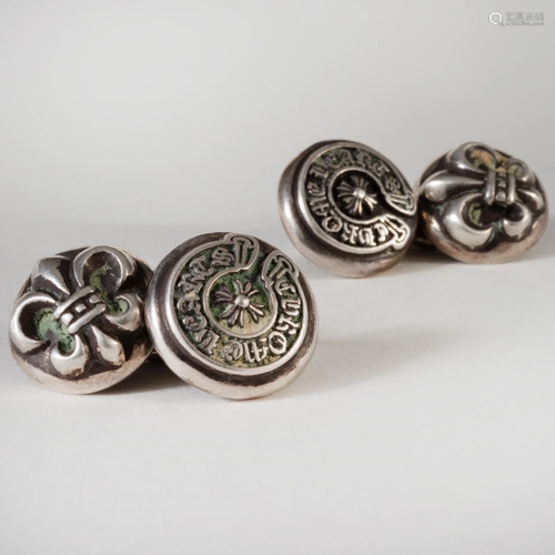 Pair of Chrome Hearts Silver Cufflinks