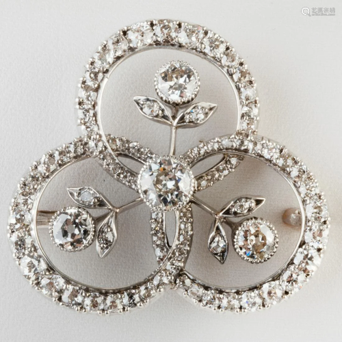 Trefoil Diamond Brooch