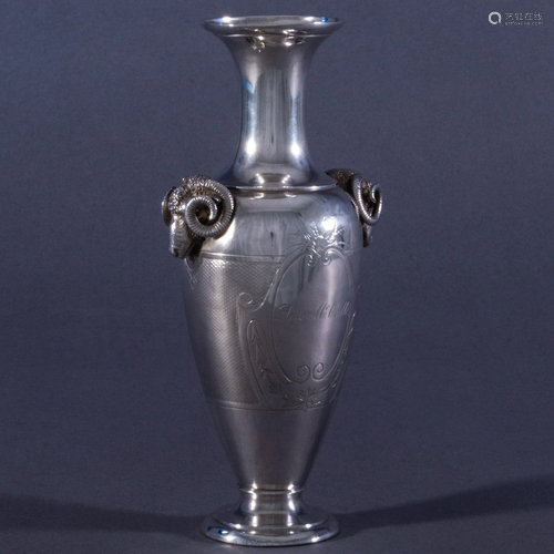 American Gorham Coin Silver Vase