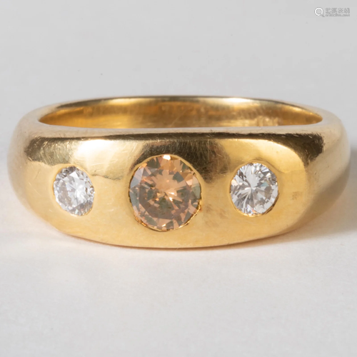 18k Gold and Fancy Diamond Ring