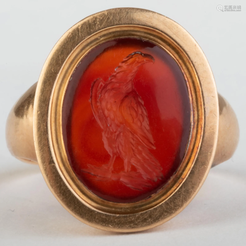 Ancient Roman Carnelian Agate Intaglio of the Eagle of