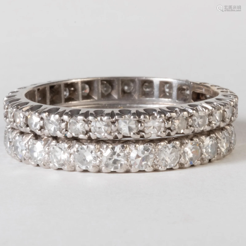 Two Platinum and Diamond Band Rings