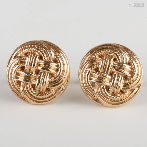 Pair of 14k Gold Button Cufflinks