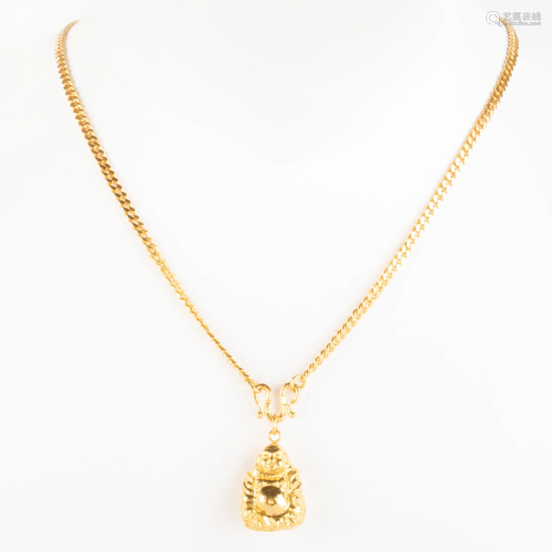 24k Gold Buddha Pendant Necklace