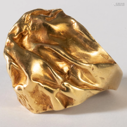 Modernist 18k Gold Freeform Ring