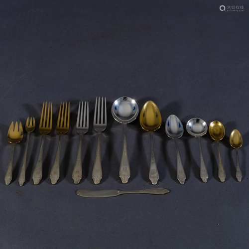 Tiffany & Co. Silver Flatware Service in the 'Clinton'