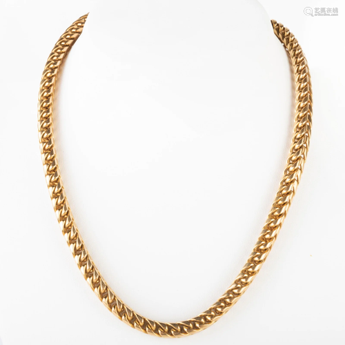 18k Gold Box Link Chain Necklace