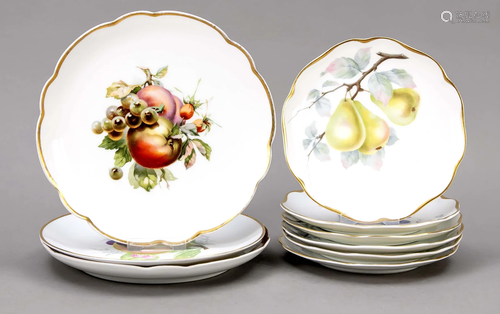 Nine fruit plates, Rosenthal,