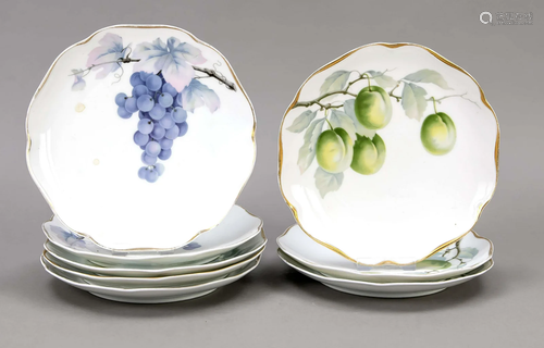 Eight fruit plates, Rosenthal,