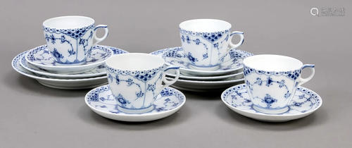 Four coffee sets, 12 pieces, R