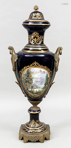 A vase with a magnificent lid,