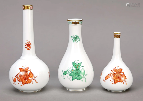 Three vases, Herend, Hungary,