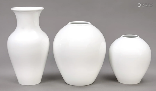 Three vases, KPM Berlin, marks