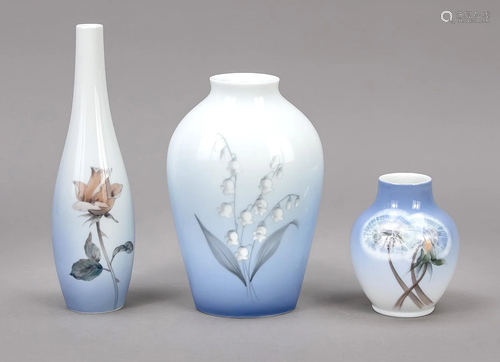 Three art nouveau vases, Copen