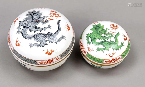 Two lidded boxes, Meissen, 197