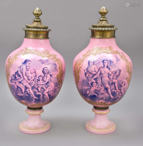 Pair of lidded vases, Sevres s