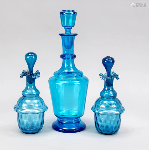 Three carafes, 20th c. Bohemia