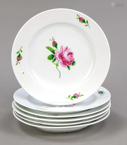 Six shallow plates, Meissen, 1