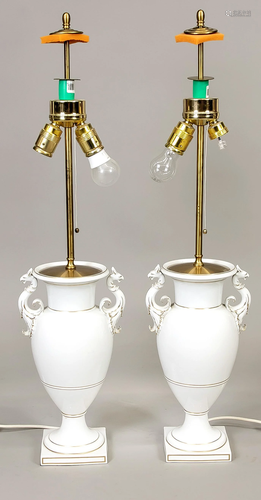 Two lamp bases, KPM Berlin, 20