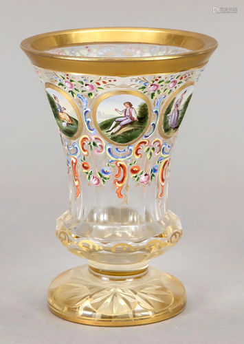 footed glass, 19th century, ro