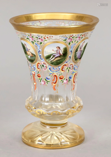 footed glass, 19th century, ro