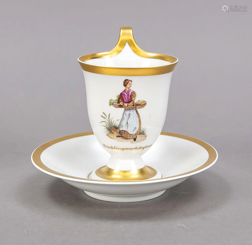 Chocolate cup with saucer, KPM