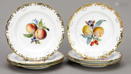 Six fruit plates, Meissen, Kna