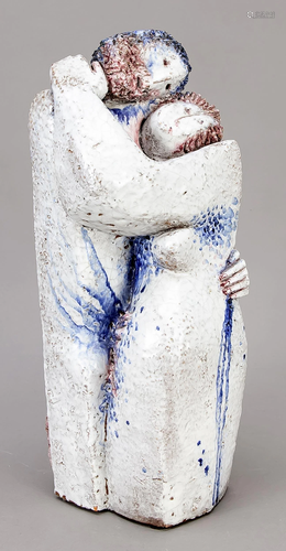 Figures in embrace, ceramics,