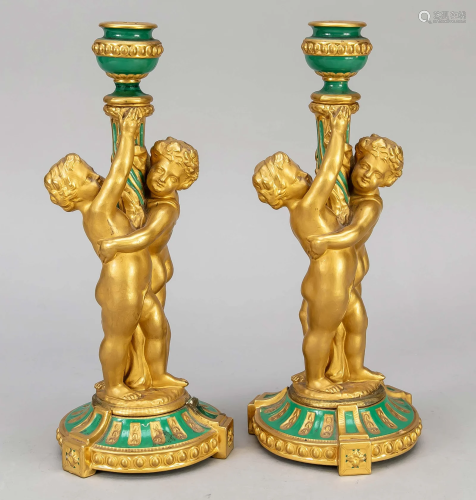 Pair of figural Empire candles