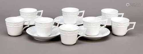 Eight demitasse cups with five