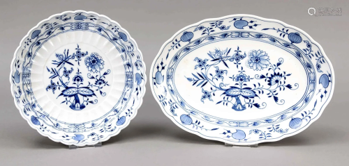Fan bowl and oval bowl, Meisse