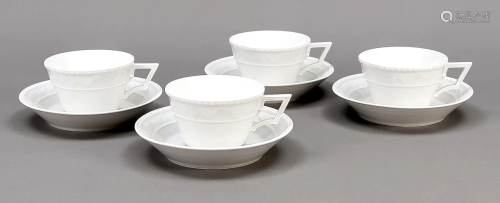 Four tea cups with saucer, KPM