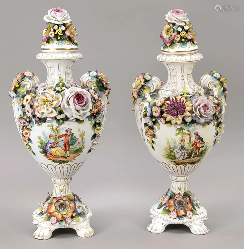 Pair of lidded vases, Thuringi