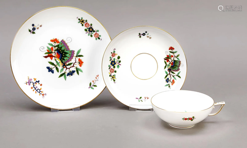 Three-piece tea set, Meissen,