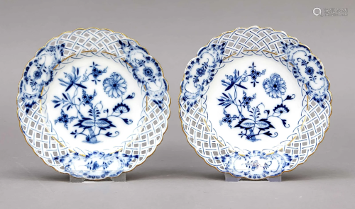 Two small basket plates, Meiss