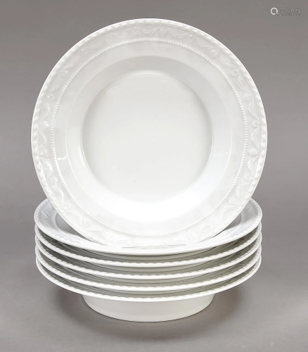 Six small soup plates, KPM Ber