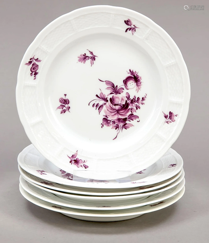 Six dessert plates, Nymphenbur