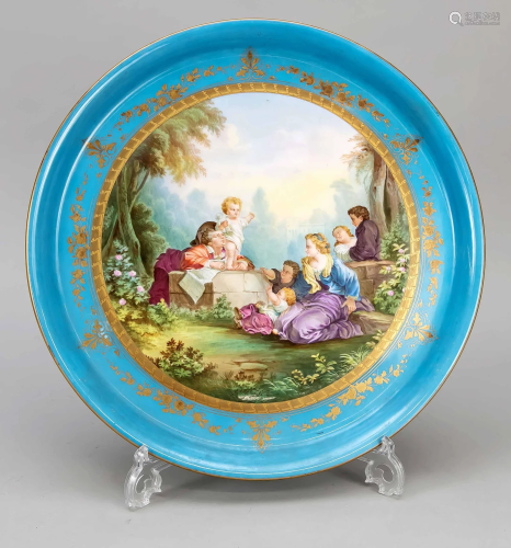 Round platter in Sevres style,