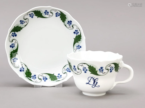 Monogrammed cup, Meissen, end