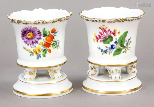 Two small stove vases, Meissen