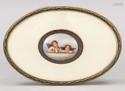 Oval porcelain plaque, 20th ce