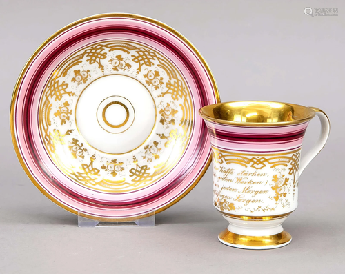 Biedermeier cup with saucer, K