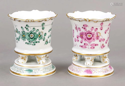 Two small stove vases, Meissen