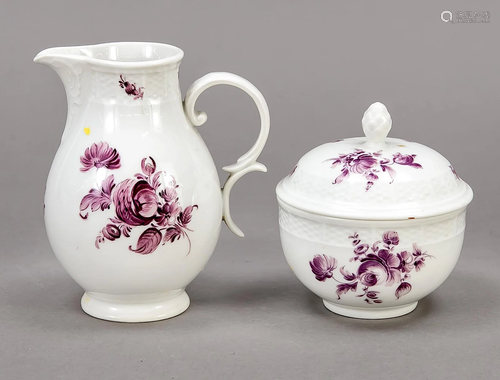 Lidded box and cream jug, Nymp