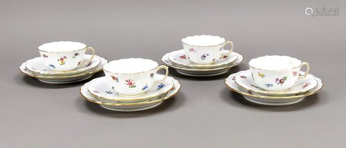 Four place settings, Meissen,