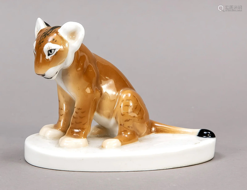 Baby lion, Meissen, mark after