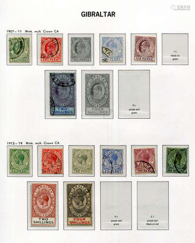 A collection of Gibraltar stamps in four boxed Davo albums, ...