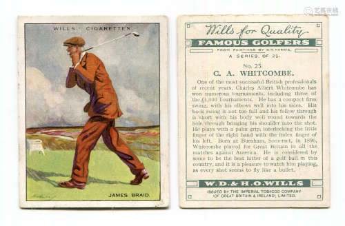 A collection of cigarette cards of golf interest in an album...