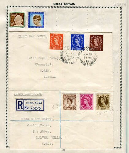 A collection of world stamps in four albums, including an al...