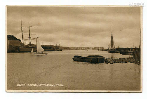 A collection of approximately 159 postcards of Littlehampton...